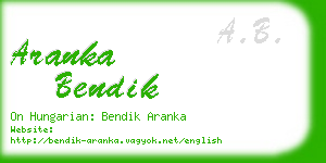 aranka bendik business card